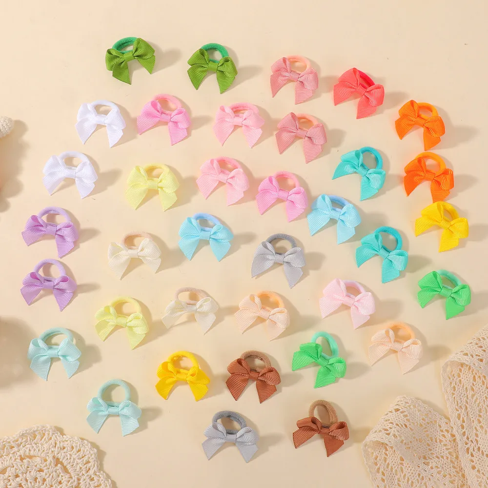 

20/60 шт./лот, милые мини-бантики, эластичные резинки для волос для девочек, резинка-пружинка, держатель для хвоста, головной убор, аксессуары для волос для девочек
