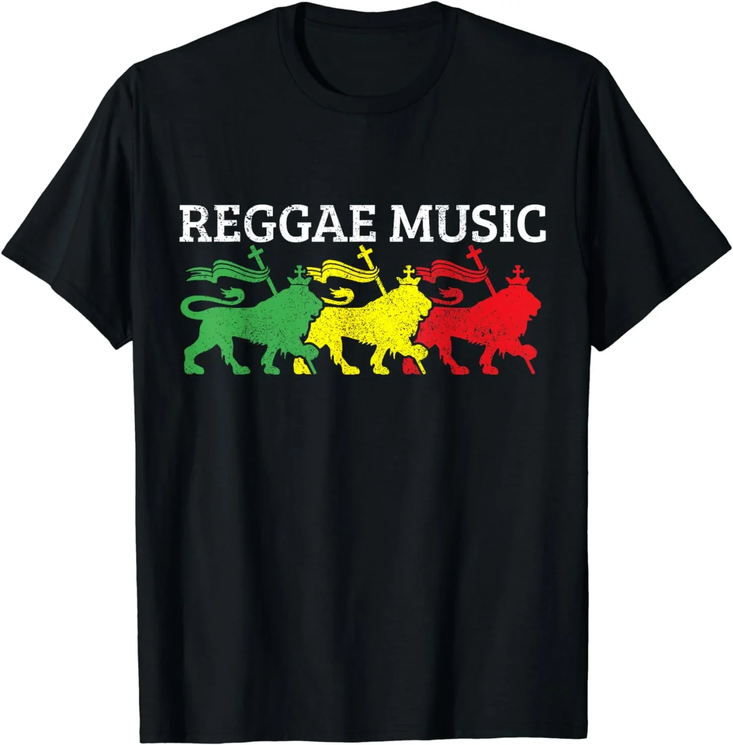 

Reggae Music Rastafari Lion Of Judah Jamaica Rasta Gift T-Shirt 100% Cotton O-Neck Short Sleeve Summer Casual Mens T-shirt