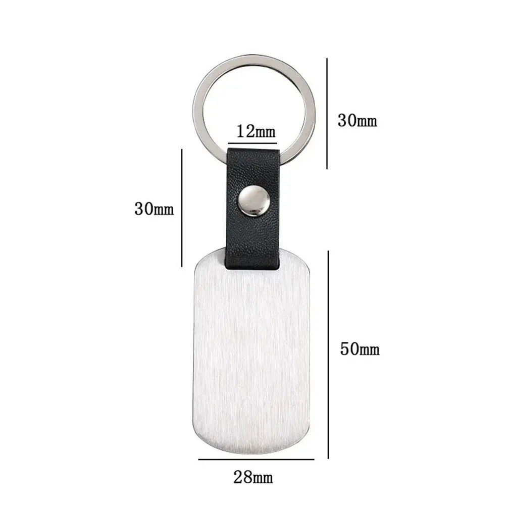 Wholesale 10pcs Stainless Steel Dog tag Keychain Blank To Record Metal Military Tag Key Chain Key Ring Matte Surface view 3