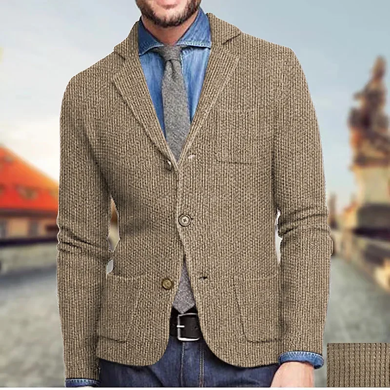 High-Quality Men's Casual Knit Jacket Single-Breasted For Commuting Autumn/Winter Ideal For Cross-Border Shopify