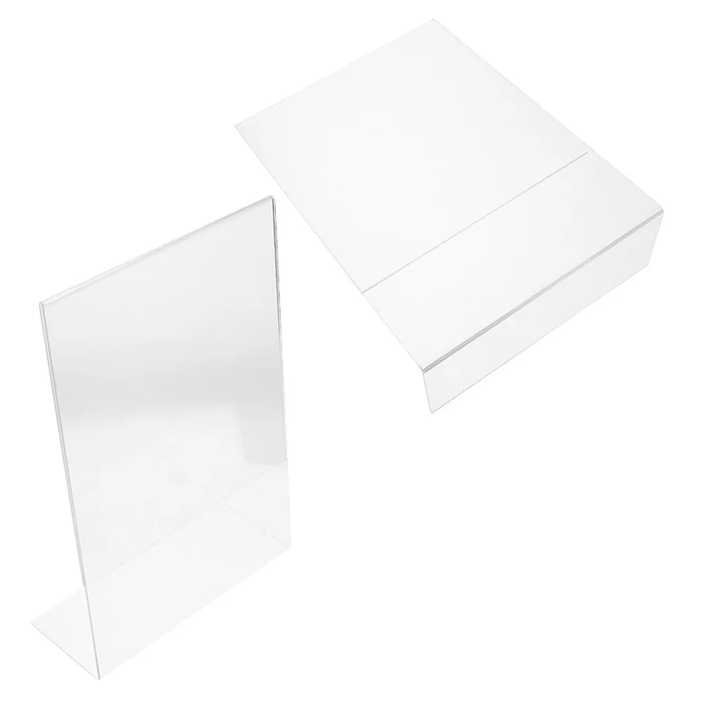 2Pcs Acrylic Poster Stand Clear L-Shaped Sign Holder for Menu Table Number Restaurant Payment Code Display Restaurant Sign Stand