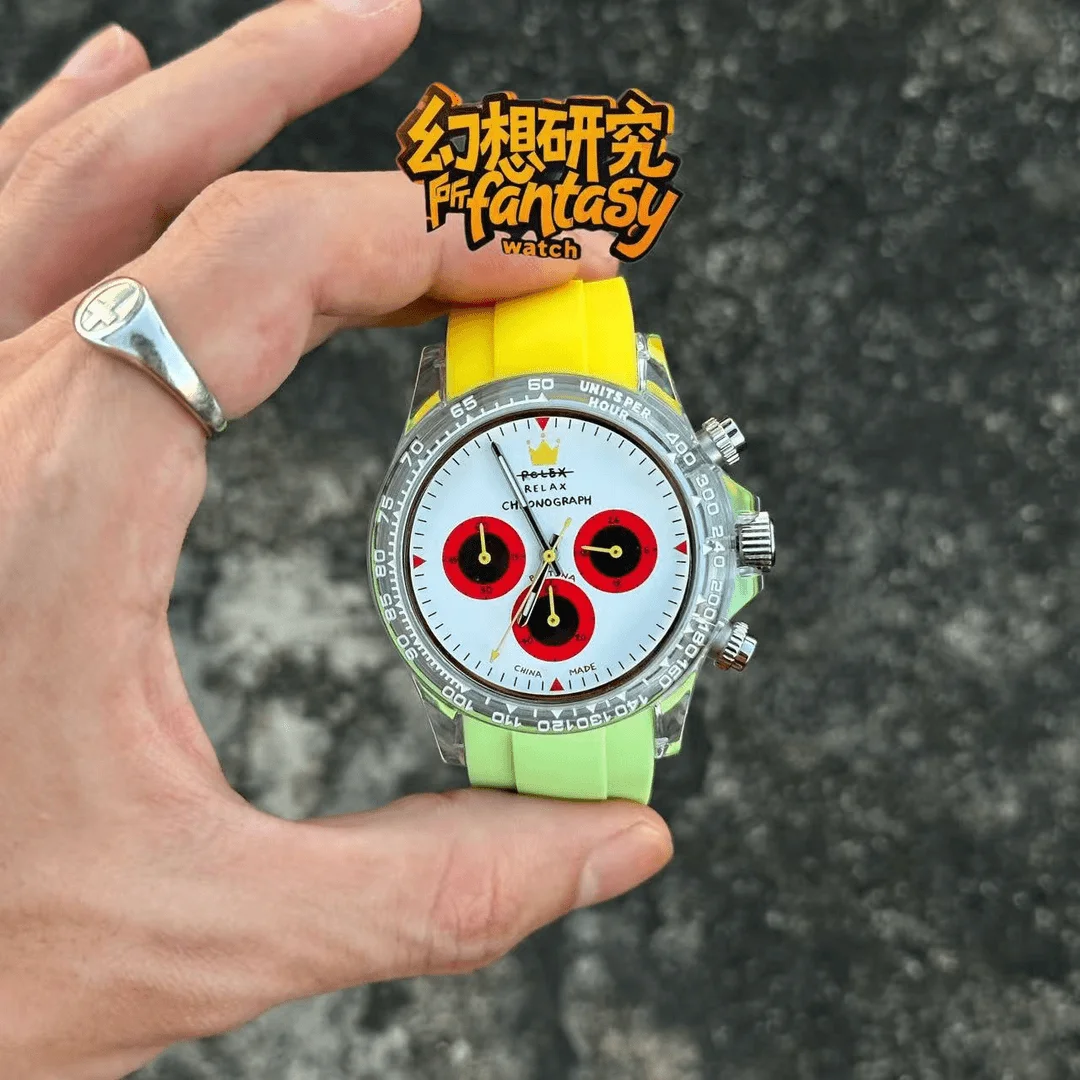 Y2K Institute Quartz Watch Unique Crown Design Waterproof Multi-Function Chronograph Fashionable Niche Suitable for Couples