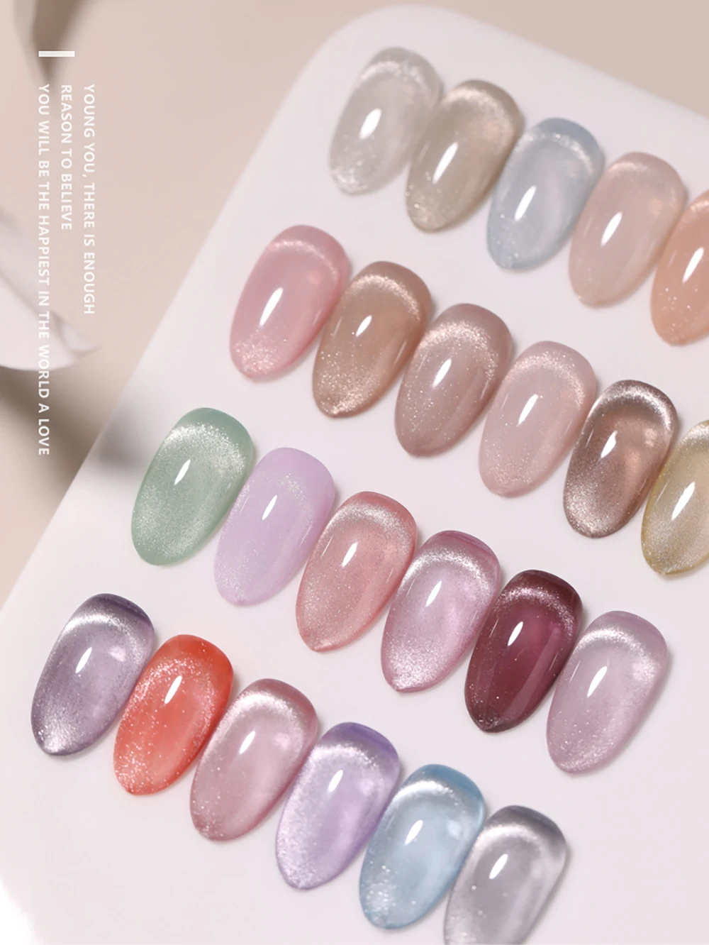 Vendeeni 24 Farben Transparenter Kristall-Katzenaugen-Gel-Nagellack Magnetischer UV-Soak-Off-Gel-Lack Jelly Nude Katzenaugen-Gel-Lack – Detail 8