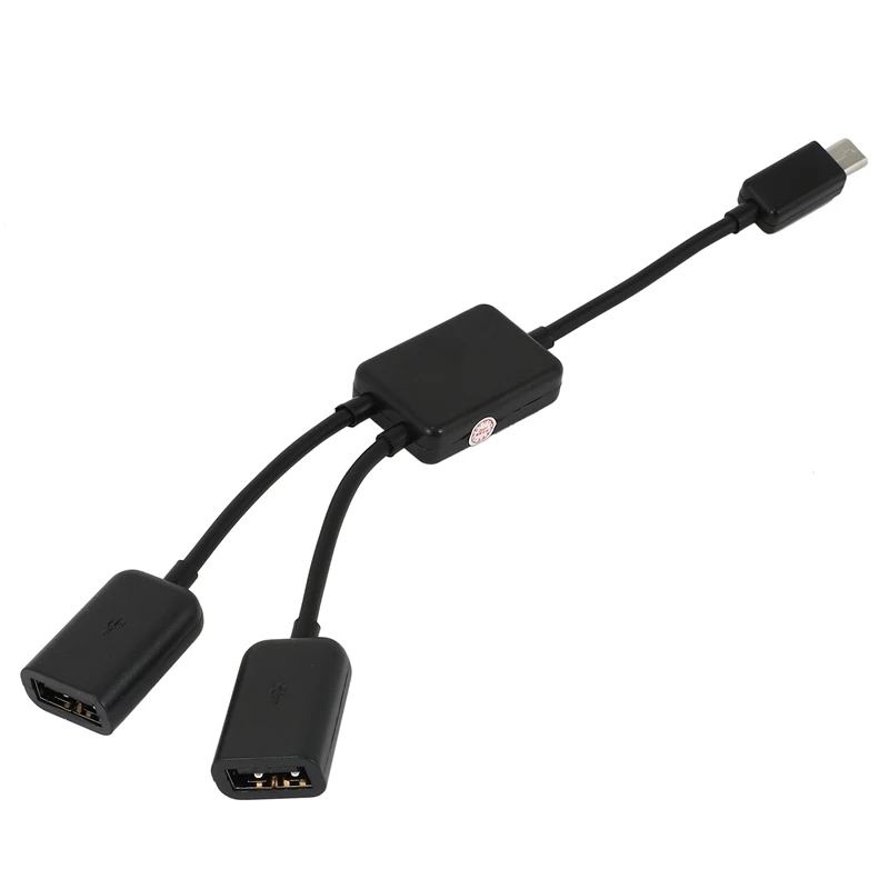 Cabo do anfitrião do micro-usb, homem do micro-usb para 2x tipo um cubo fêmea duplo do conversor do adaptador do usb otg para o pc da tabuleta do andróide e o telefone esperto