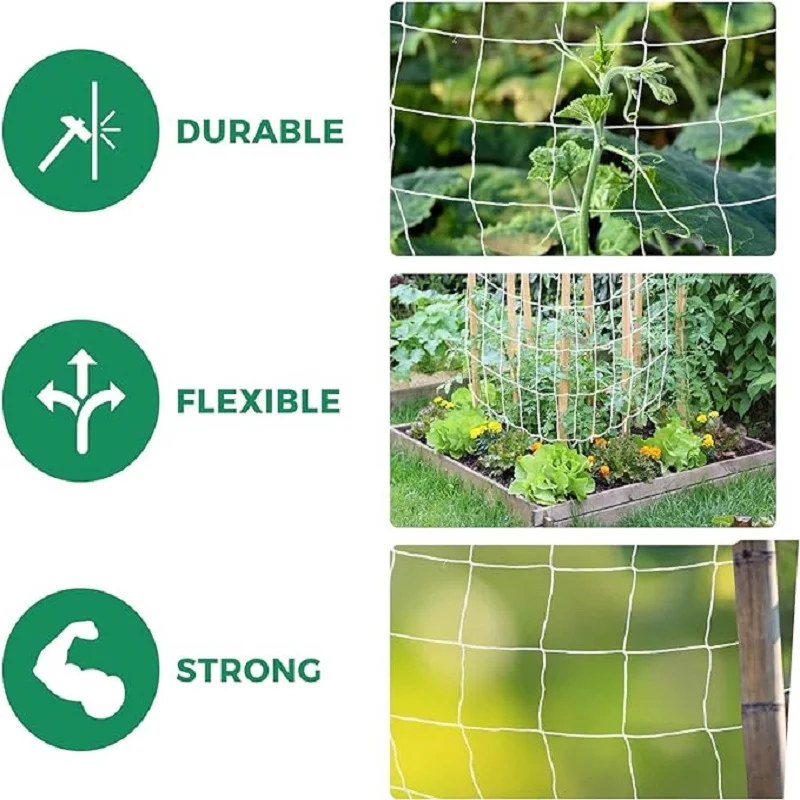 Garden Trellis Netting Abrasion Heavy Duty Polyester Climbing Net for Plants Tomato Vegetables Outdoor Gardening Accessories