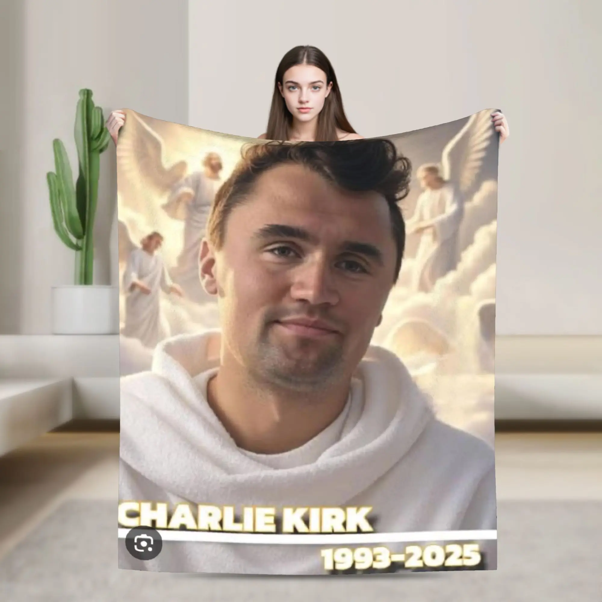 Charlie Kirk  Blankets Ultra-Soft Flannel Relax Gift  Throw Blankets Rug Piece
