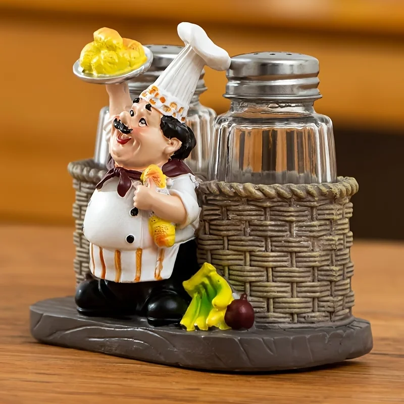 European Creative Beach Old Man Salt Pepper Shaker Ornament, Resin Craft, Pastoral Home Kitchen Tabletop Decoration
