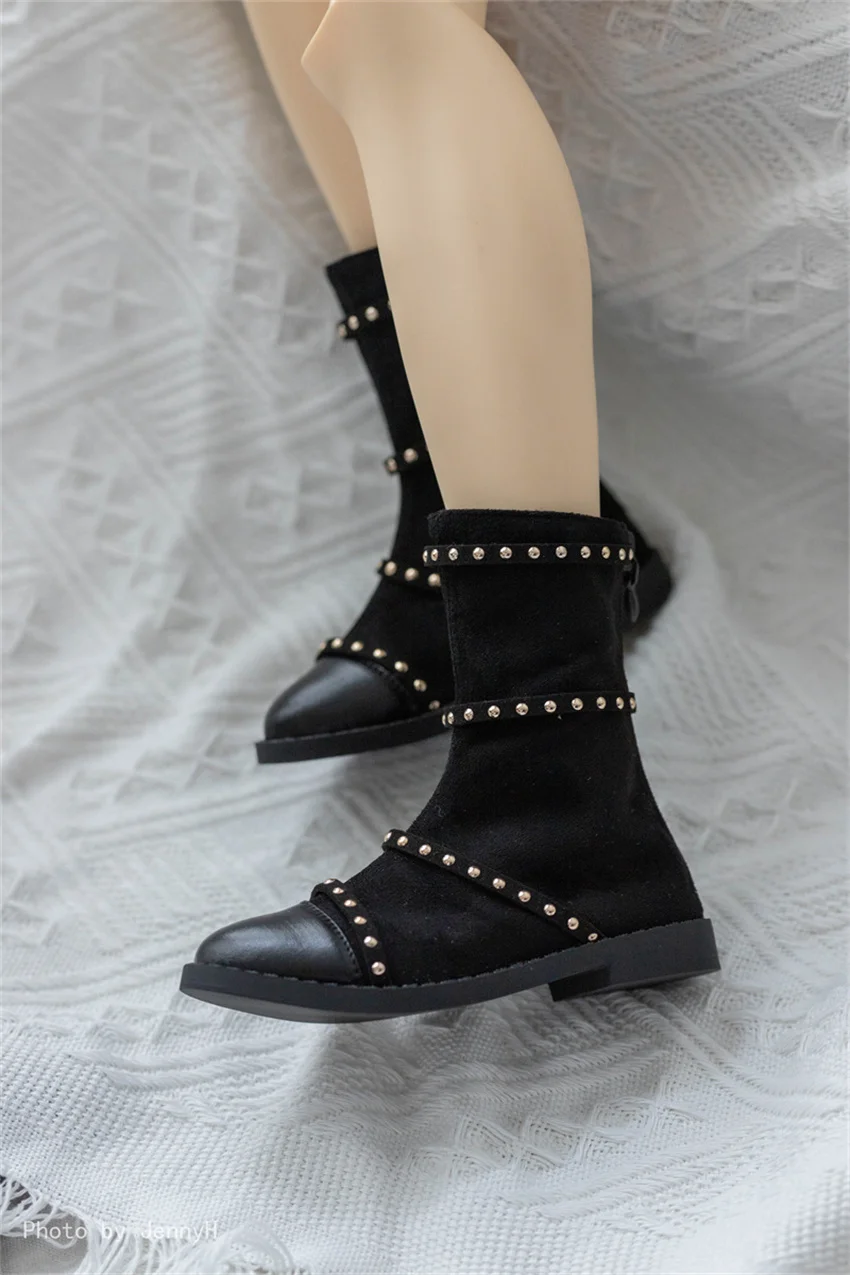 BJD Shoes Uncle pointy suede rivets multi-strap boots bjd Doll accessories