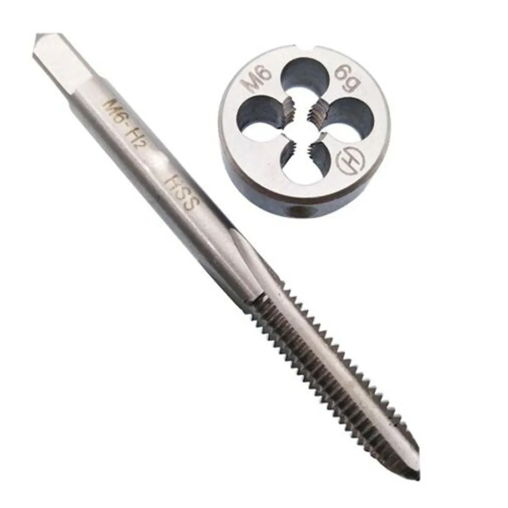 2PCS/SET Tap Accessories HSS for m6 X 1.0mm Die for m6 X 1mm Tap Metric Thread Right Hand Useful New High Quality
