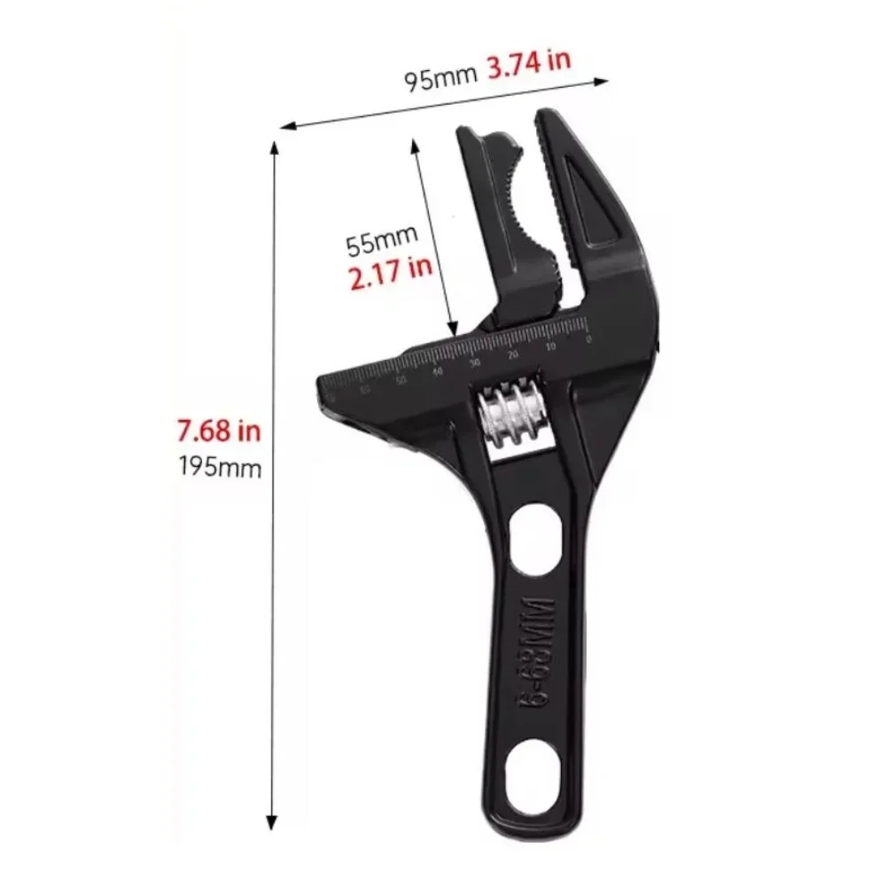 Adjustable Plumbing Wrench 6-68mm With Ergonomic Handle And Dual Sided Movable Sponges For Pipe And Fixture Tasks