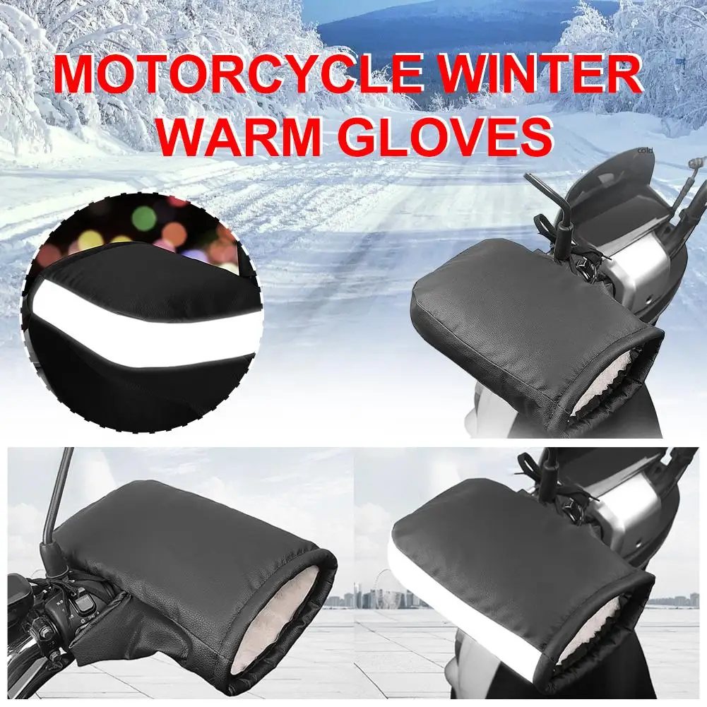 

Thick Warm Windproof Motorcycle Gloves Muffs Winter Waterproof Handmuffs Mitts Warmer Cover Gloves Handle Equipment Bicycle Q4C2