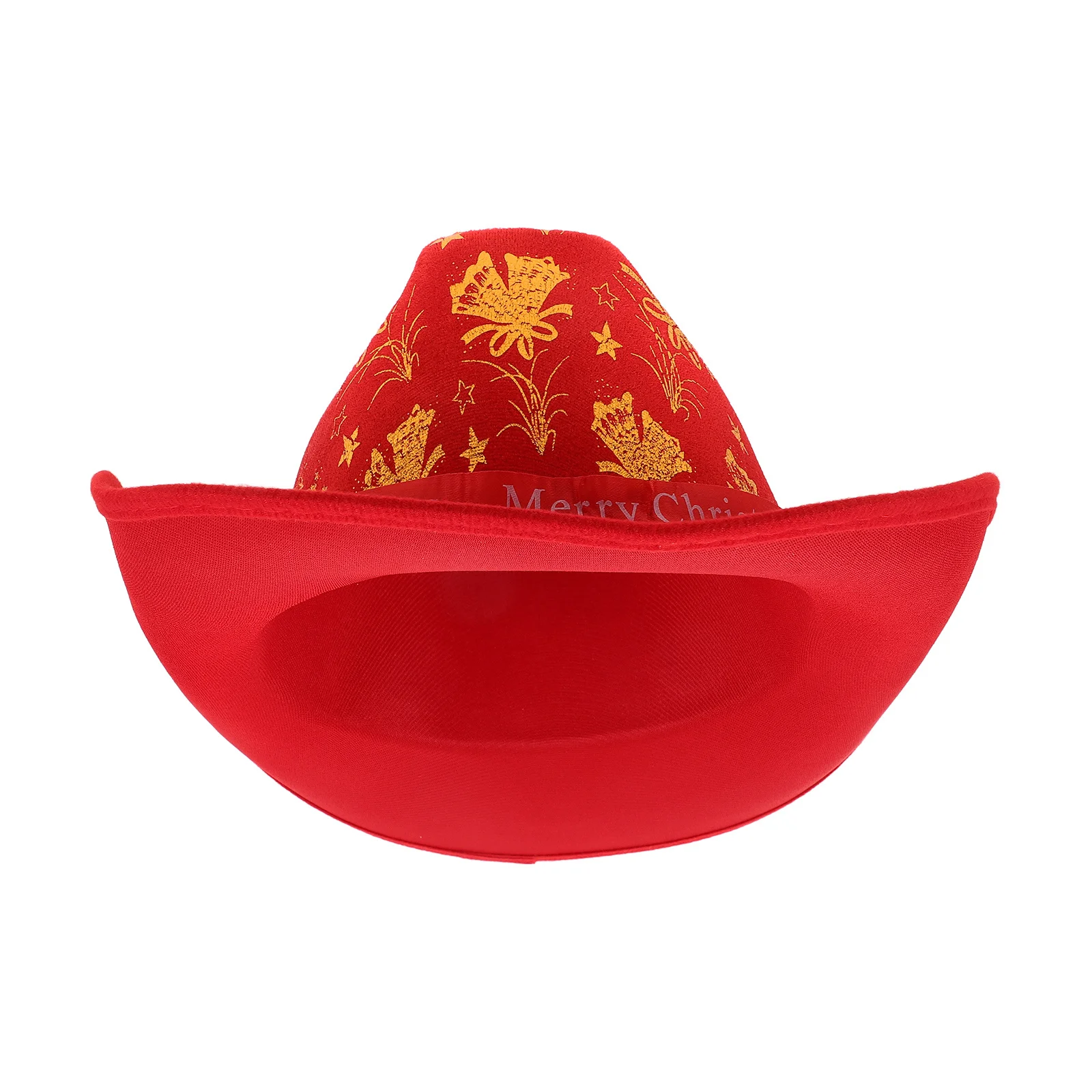 

Christmas Red Cowboy Hat Santa Claus Cap Warm Xmas Cowgirl Hat Holiday Party Costume Decoration Christmas Cowboy