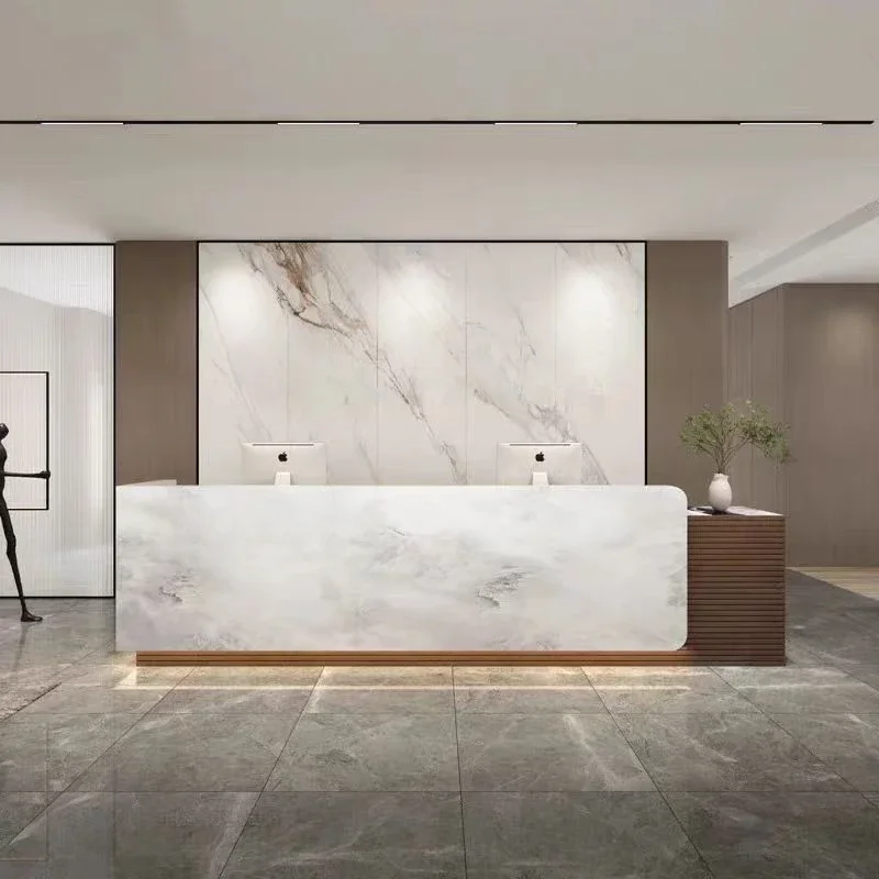 Aesthetic Reception Desk Atril Computer Desks Counter Hallway Table Coffee Distillation Wall Designer Tisch Hotel Furniture
