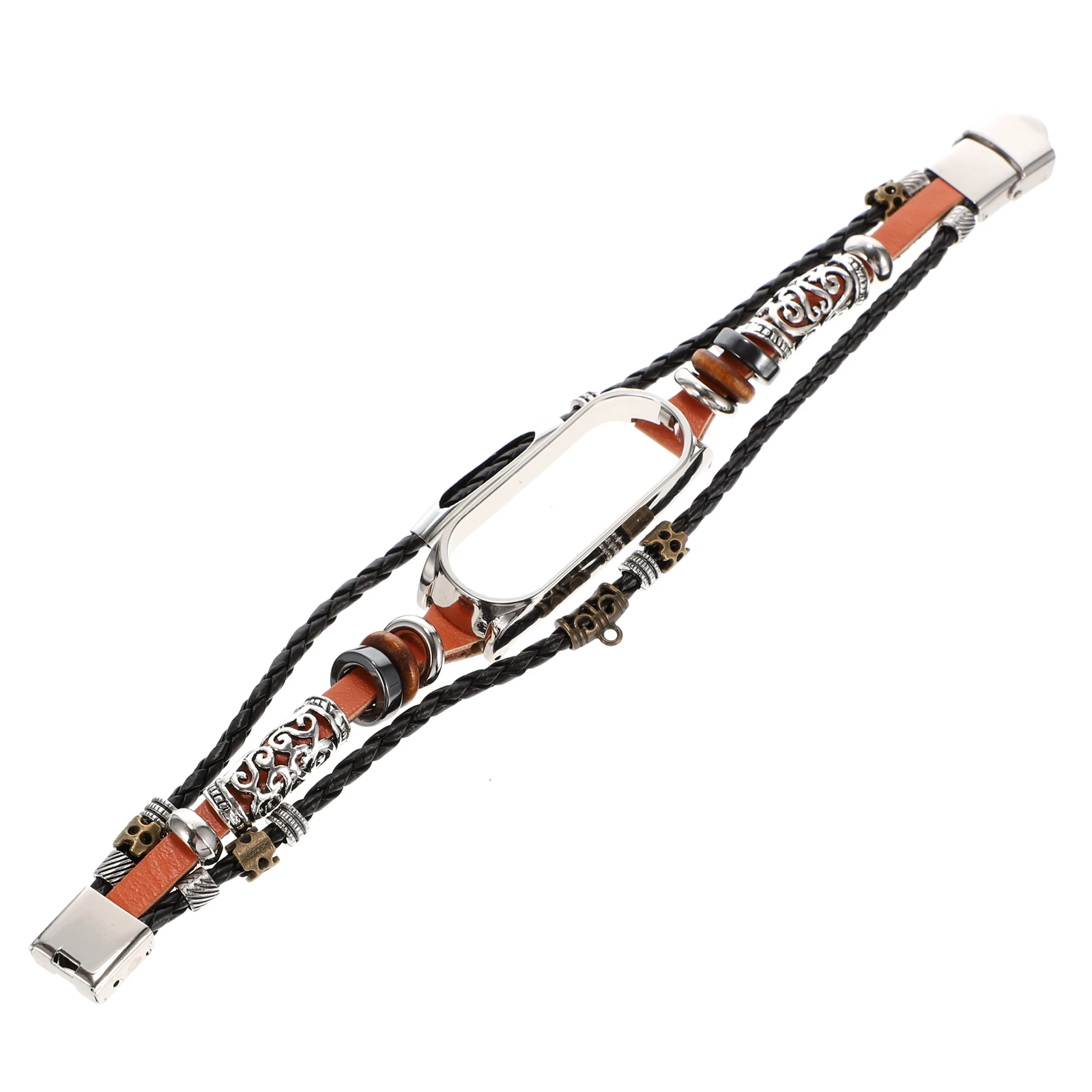 

1pc Wristband Replacement Smart Bands Strap Vintage Metal Belt Beads Design Durable Retro Fit for Women Adjustable