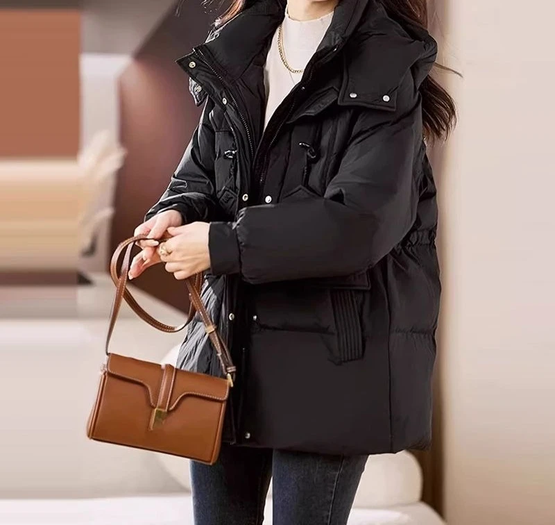 Manteau d'hiver épais mi-long haut de gamme rembourré en coton pour femme, nouvelle collection 2025