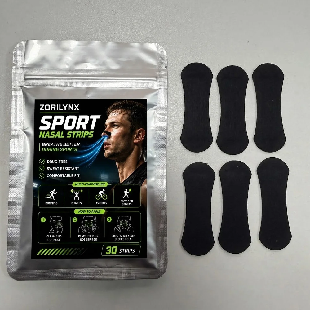 Sport-Nasenstreifen für bessere Atmung, Anti-Schnarch-Nasenstreifen zum Schlafen, Laufen, Sport, Pflegezubehör, Ausrüstung, Werkzeuge, Set – Detail 5