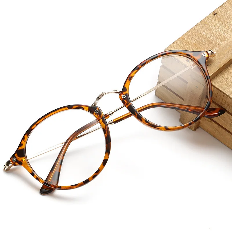 New Round Trendy Unisex Anti-radiation Spectacle Frames Women Vintage Style Men Popular Metal Clear Lens Anti-blue Glasses Frame