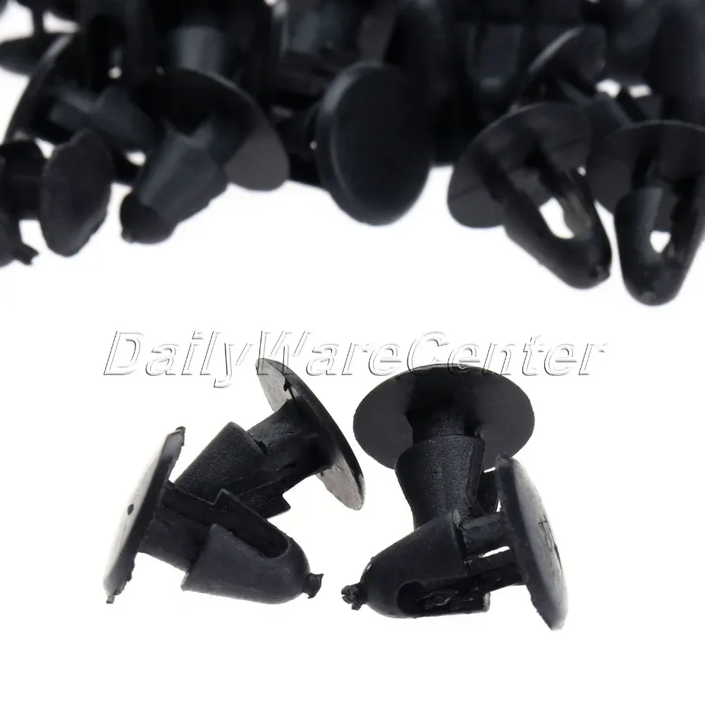 50 Pcs Black Auto Fastener 5mm Dia Hole Push Engine Cover Pad Fender Car Door Trim Panel Clip Retainer Bumper For GM For Toyota