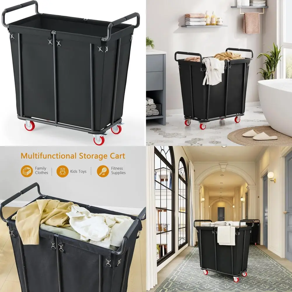 

Extra Large 360L Rolling Laundry Hamper with Wheels and Waterproof Liner