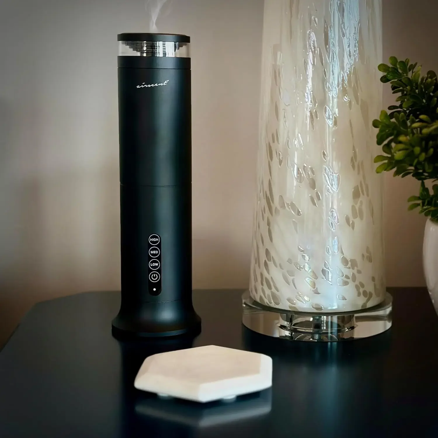 Essential Oil Diffuser - Waterless  for Aromatherapy Oils 100mL Capacity 1000 Sq Smokey Black