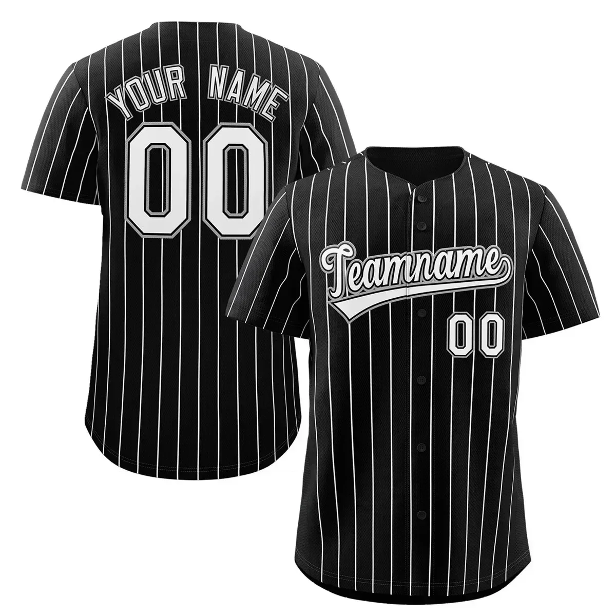 Custom Pinstripe Baseball Jersey Button Down Shirt Print or Personalized Name Number for Men/Women/Youth Baseball Team Clothes