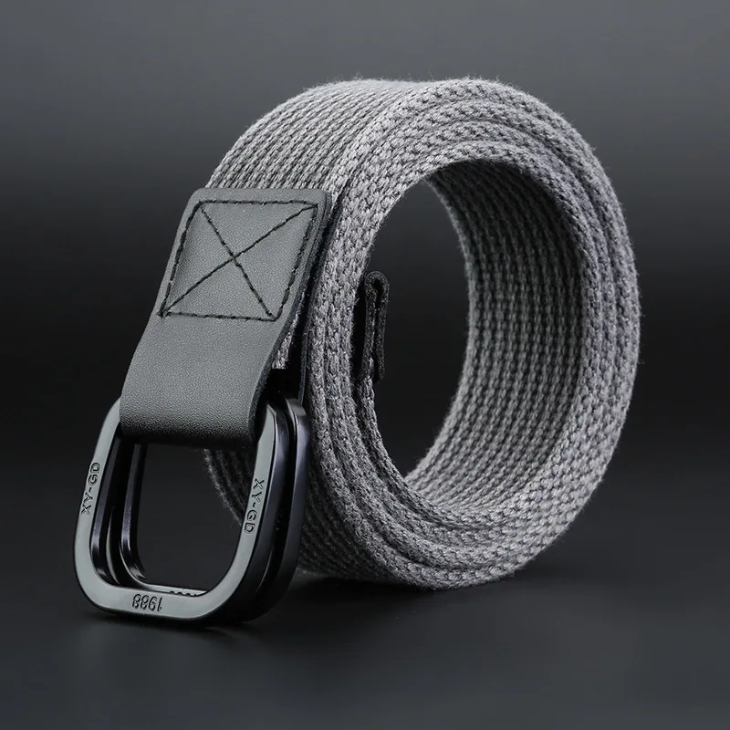 3.8cm Simple Canvas Men\'s Belt Fashion Thickened Woven Outdoor Sports Wear-resistant Tooling Solid Color Belt Female Wholesale