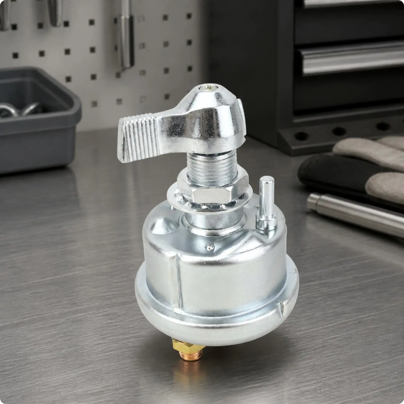 Universal Power Cutoff Switch for Auto Storage with Threaded Mounting Stem
