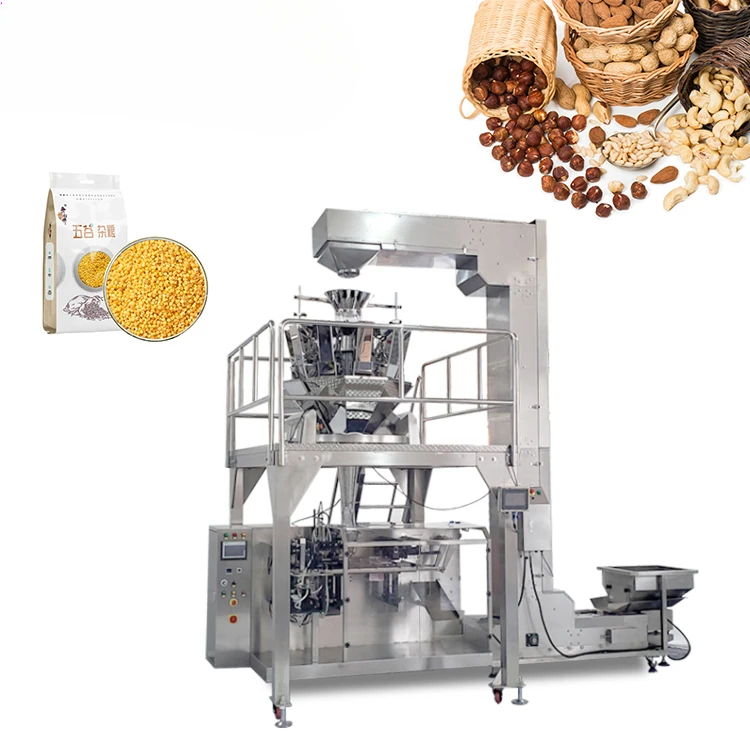 Automatic Sachets Doypack Kraft Stand Up Pouch Filler Machine Dry Food Chips Nuts Beef Jerky Packaging Machine