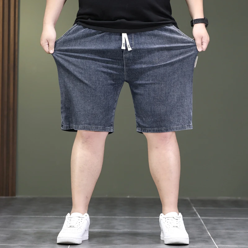 Elastic Waist Oversized 5XL 6XL 7XL Denim Shorts For Men Plus Size Shorts Jeans Half Cut Casual Pants Brand High Quality Summer