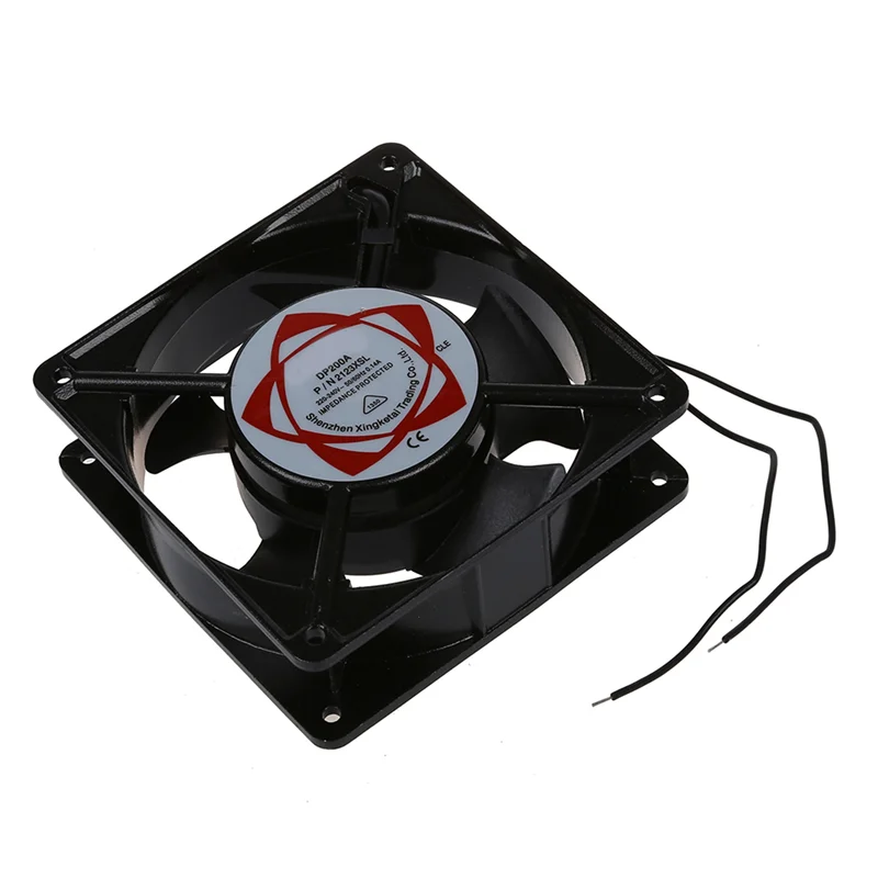 

PHILE-10X AC 220-240V 0.14A 120Mmx120mm Metal Computer CPU Fan Black
