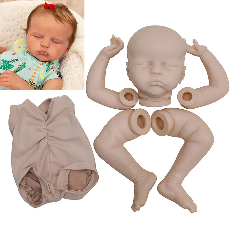 

21inch John Lifelike Unfinished Reborn Vinyl Doll Kit soft Frech color vinyl Head and Limbs with Cloth Body Kit