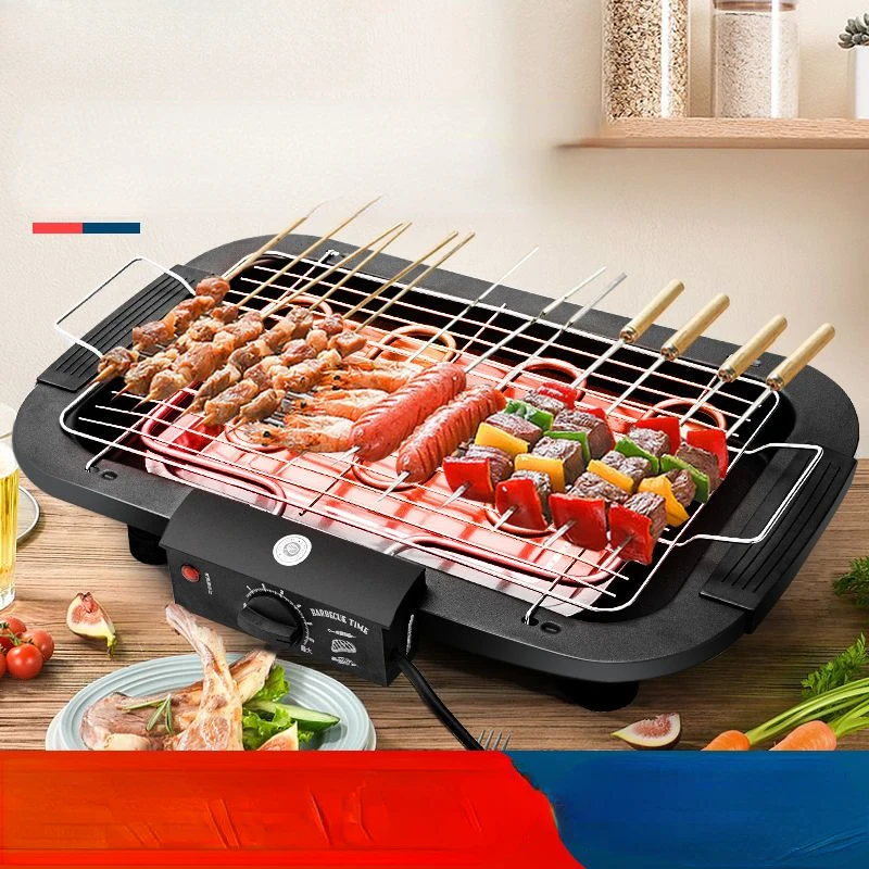 Household electric grill, indoor smokeless electric grill, meat grill, skewers, electric grill racks, barbecue utensils