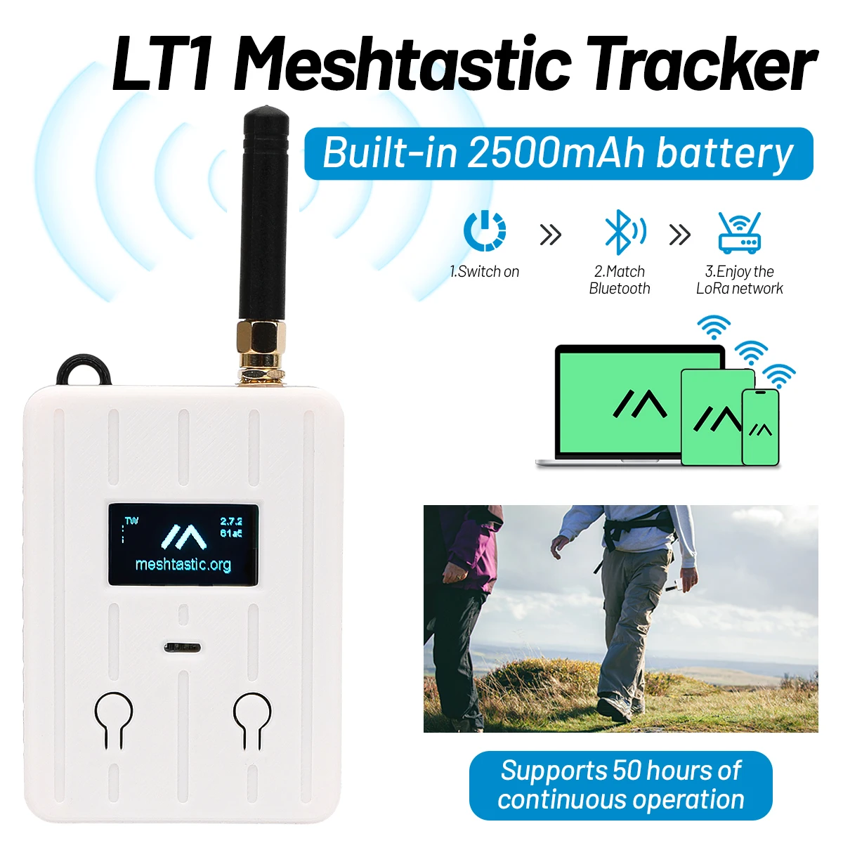 LT1 WisMesh Pocket Lora Mesh Repeater جهاز تعقب شبكي مع SX1262 NRF52840 L76K GPS 433MHZ 868MHz 915MHz