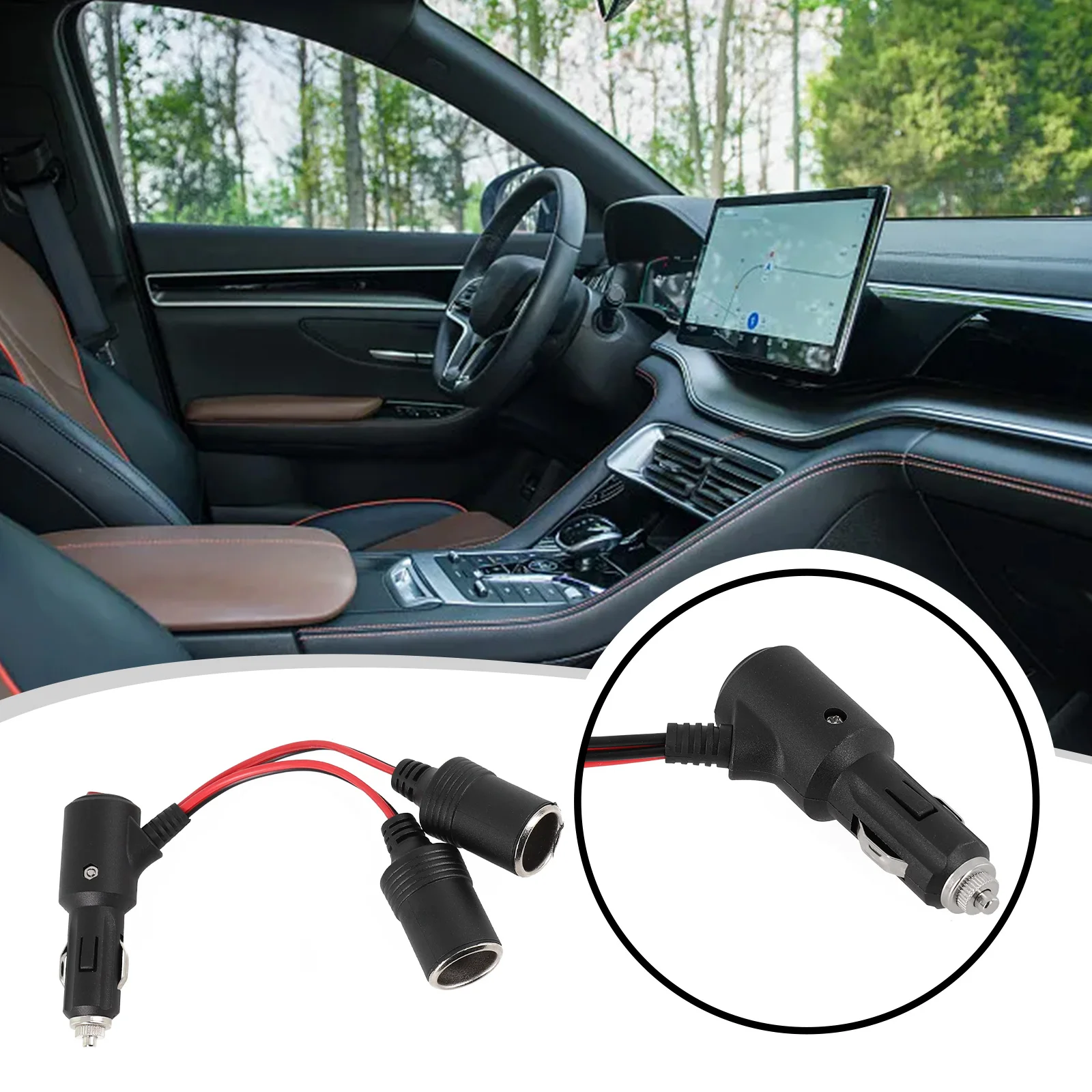 

Car Igniter Splitter 12V/24V Adapter W/ On Off Switch 1 Male To 2 Female Sockets Universal Auto Cigarette Lighter 3.94inch Cable
