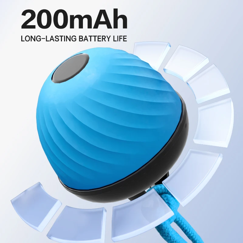 التفاعلية الذكية الكلب كرات اللعب الرياضة لدغة مقاومة USB شحن الذيل حبل الكرة المتنقلة مع نباح الضوء للكلاب الصغيرة/المتوسطة #5