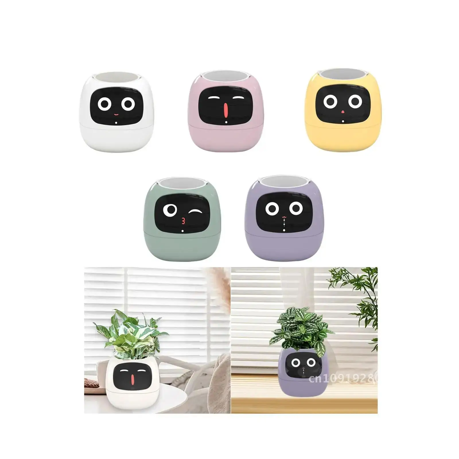 Neat Flowerpot Adorable Rich Gesture Interaction Smart Plant Pot for Setup Plants Gift Living Room Desk Indoor Smart Indoor for