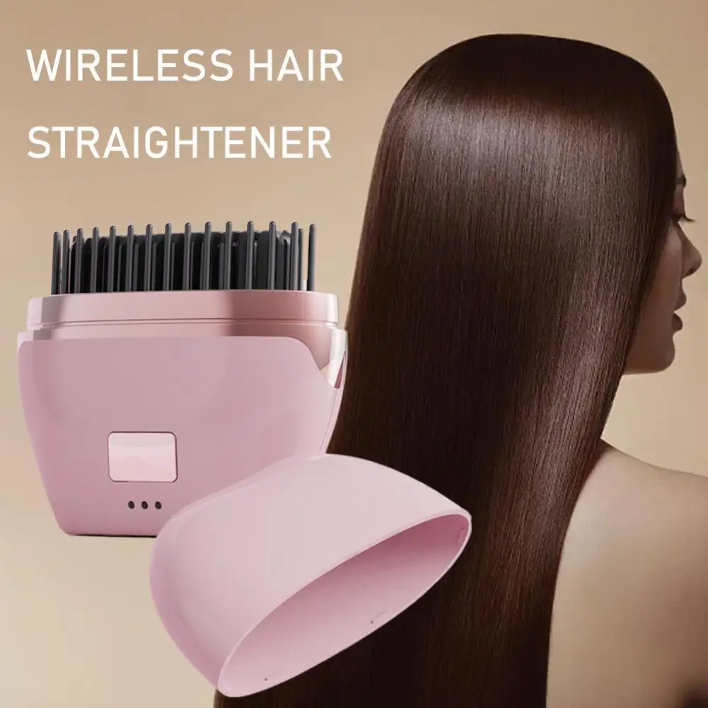 

Hair Straightener Comb Hot Comb Hair Straightener With Temp Settings Portable Hair Comb Detangling Brush For Smooth Shiny Hair