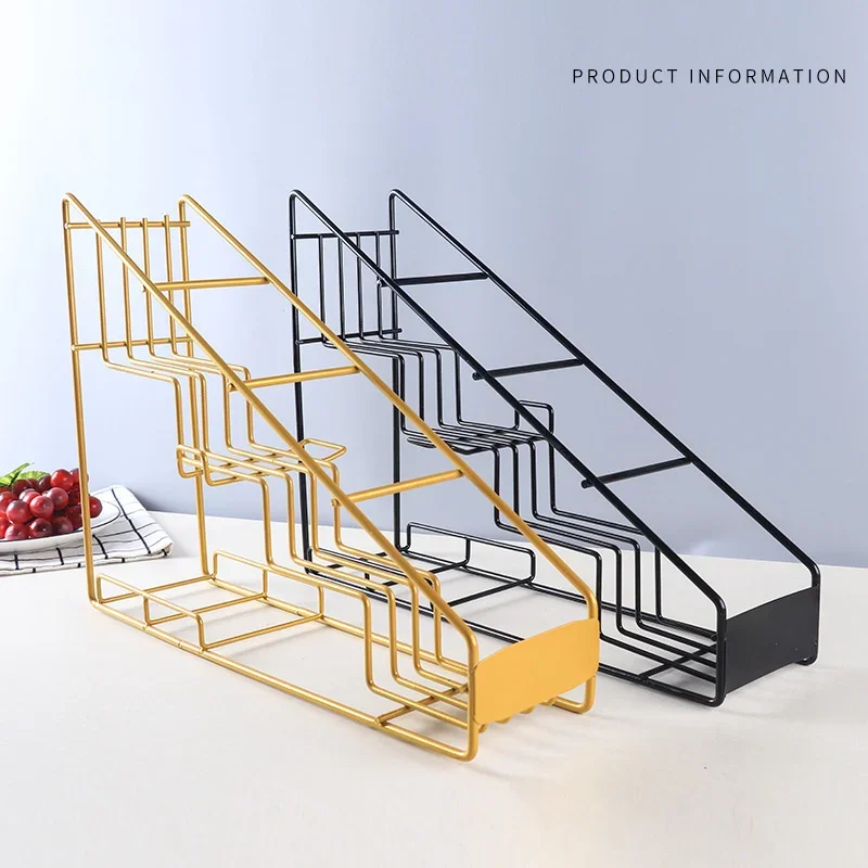 Multi-layer Display Rack Commercial Fruit Stand Iron Art Sugar Pressure Bottle Rack Milk Tea Shop Bar Storage Shelf for Syrup