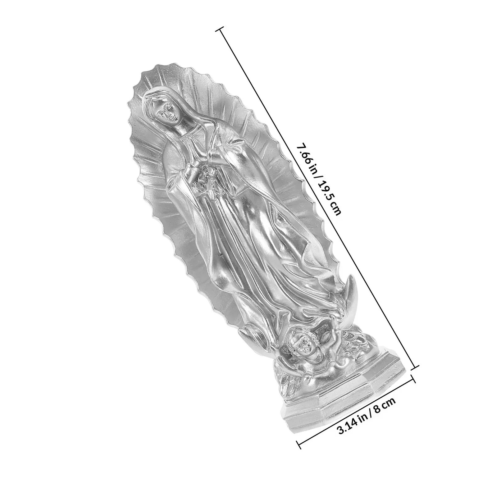 Resin Virgin Mary Sculpture Catholic Saint Statue Serene Tranquil Presence Graceful Detail Indoor Outdoor Decor Office Balcony