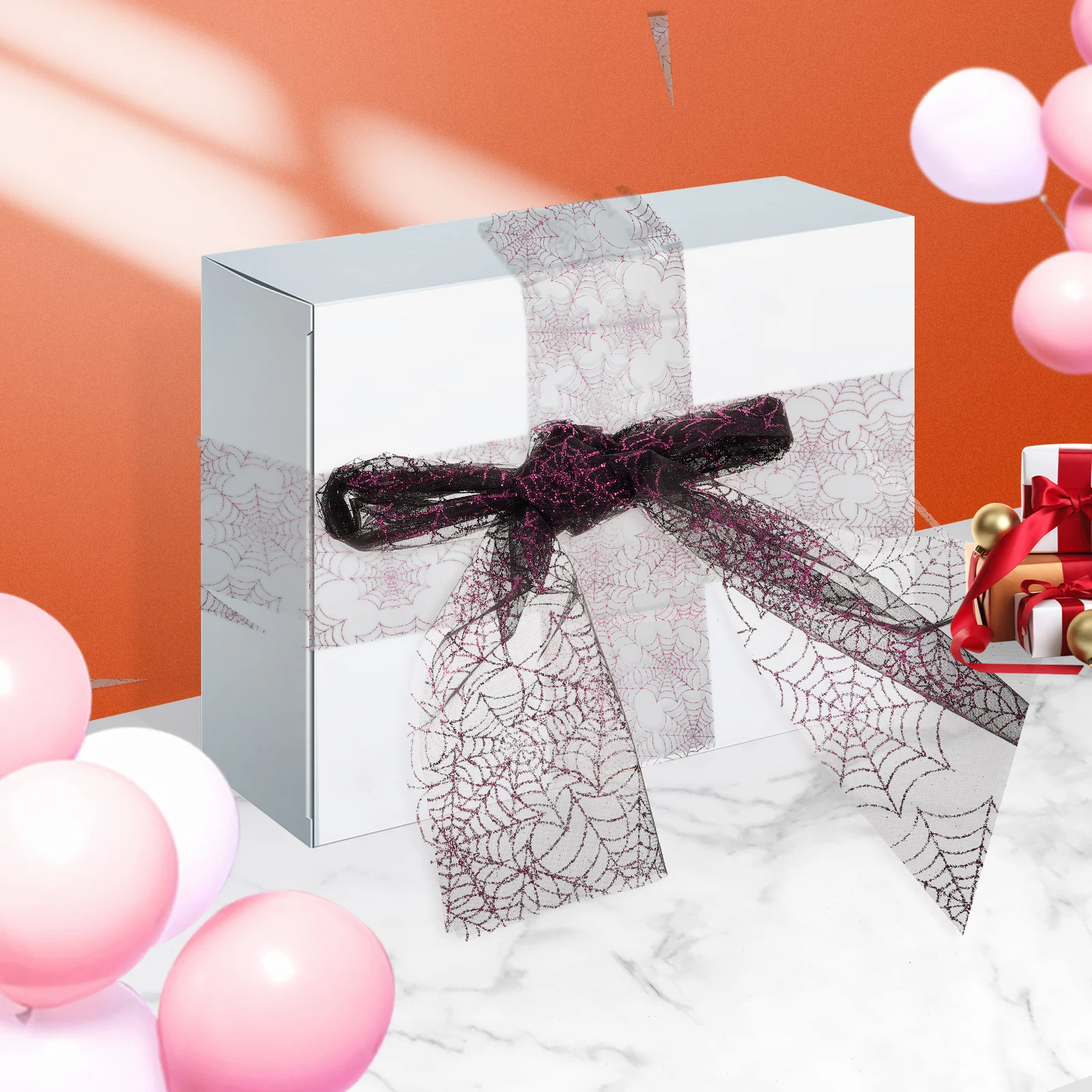 

15CMx10Yards Spider Web Decoration Halloween Gauze Mesh Fabric Ribbon Spooky Craft Bouquet Wrap Gift Arts