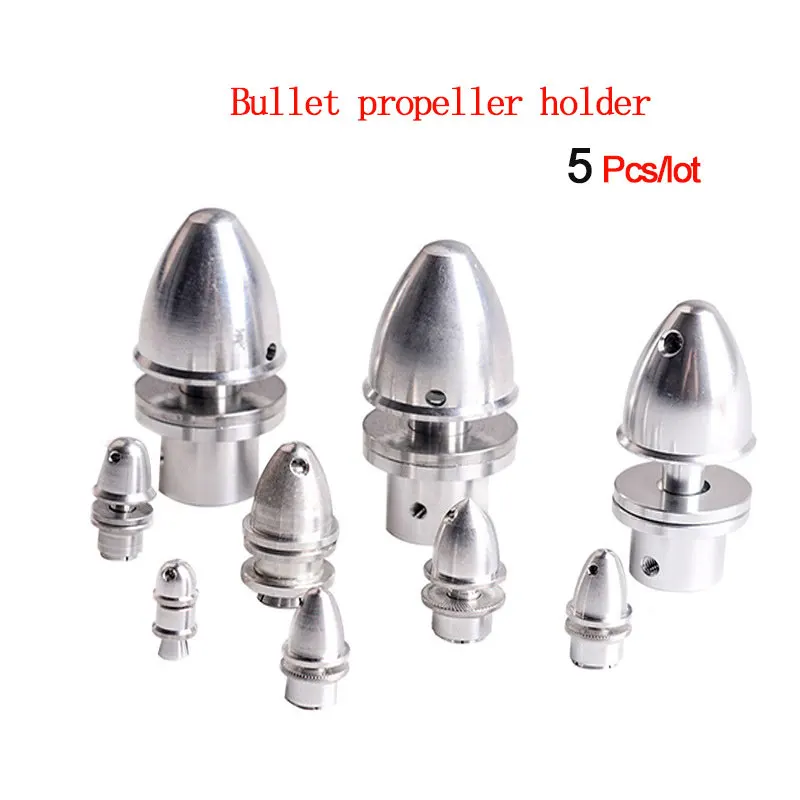 5PCS Aluminum Bullet Propeller Adapter 2mm 2.3mm 3mm 3.17mm 4mm 5mm for RC Airplane Spinner Quadcopter Brushless Motor Parts