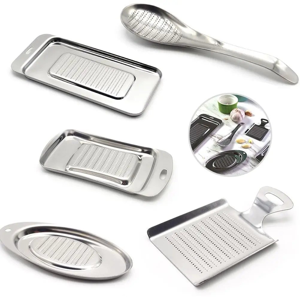 Thick Stainless  Grater for Ginger, Garlic, Wasabi & Cheese - Durable, Non-Deforming Masher