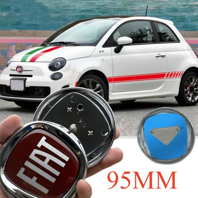 

95mm Car Front Head Fiat Emblem Styling Logo Grille Badge Cover Sticker for 500 Grande Palio Ducato Bravo Punto Tipo Stilo Panda