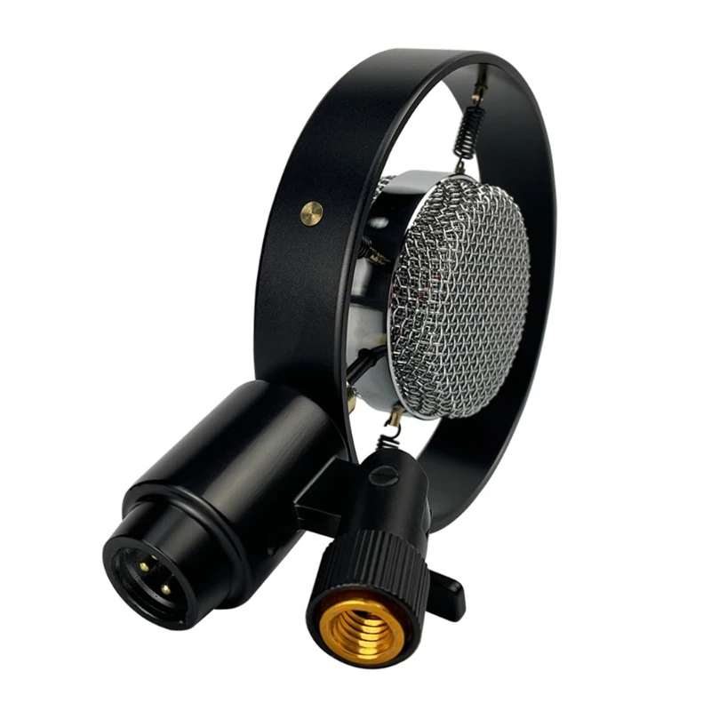 Retro Condenser Microphone for PC Recording Video Teleconferencing 26mm Diaphragm Condenser Microphone