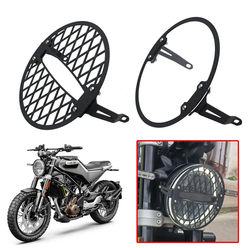 

Headlight Protective Cover Motorcycle grille large lampshade Accessories For Husqvarna Svartpilen 401 250 Vitpilen 401 2018-2022