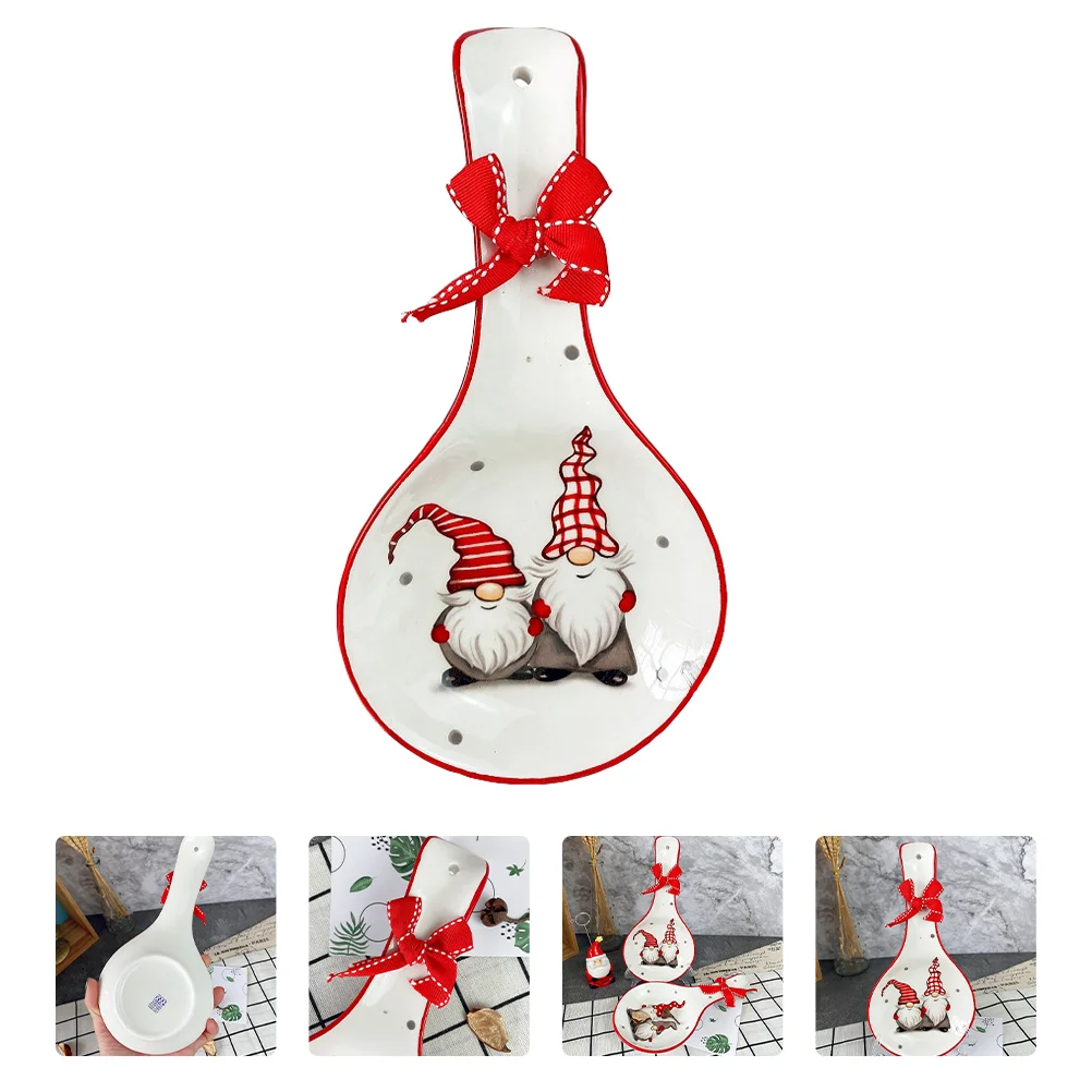 

Cutlery Rack Chopsticks Rest Holder Adorable Spoon Fork Christmas Stand Napkin Woman