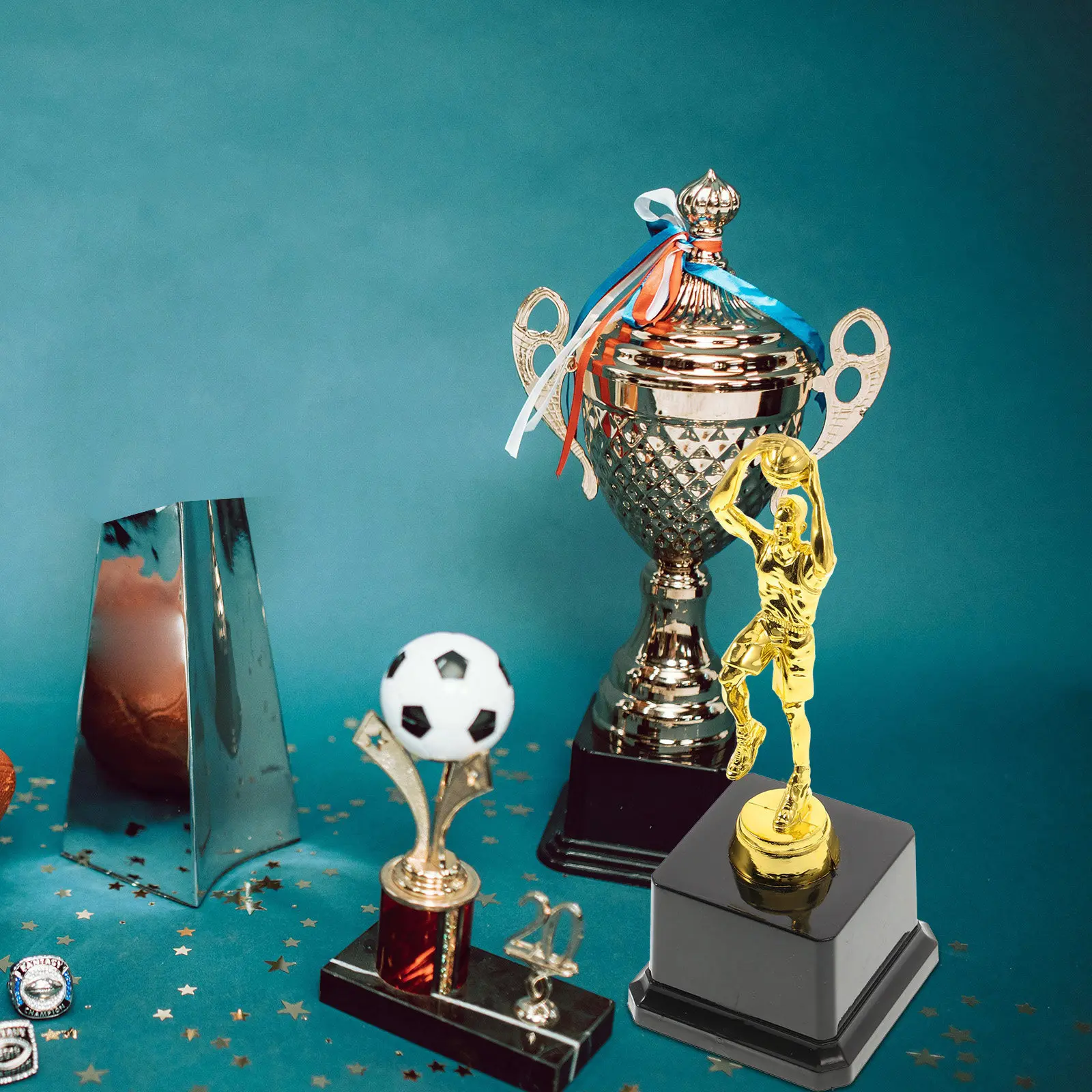 Plastic Basketball Trophy Gold Look Trophy Award Player Sculpture Base Perfect Team Recognition Tournament
