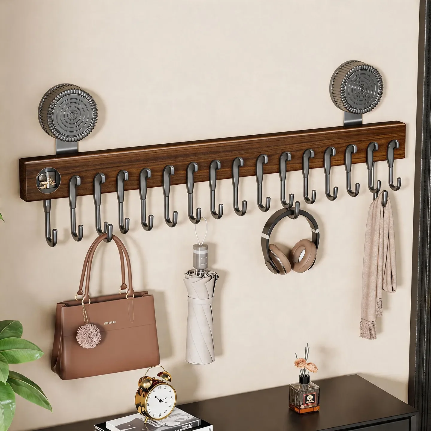 DSA suction cup type rack wall wall wall mounted bag umbrella finishing rack non-punching keychain household placement