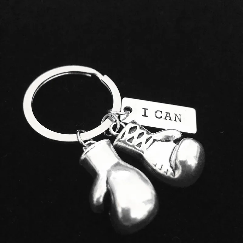 I Can Boxing Glove Exercise, Fitness and Strength Training,Key Chains, Silver Color, Women Jewelry Man Accessory Pendant Fashion