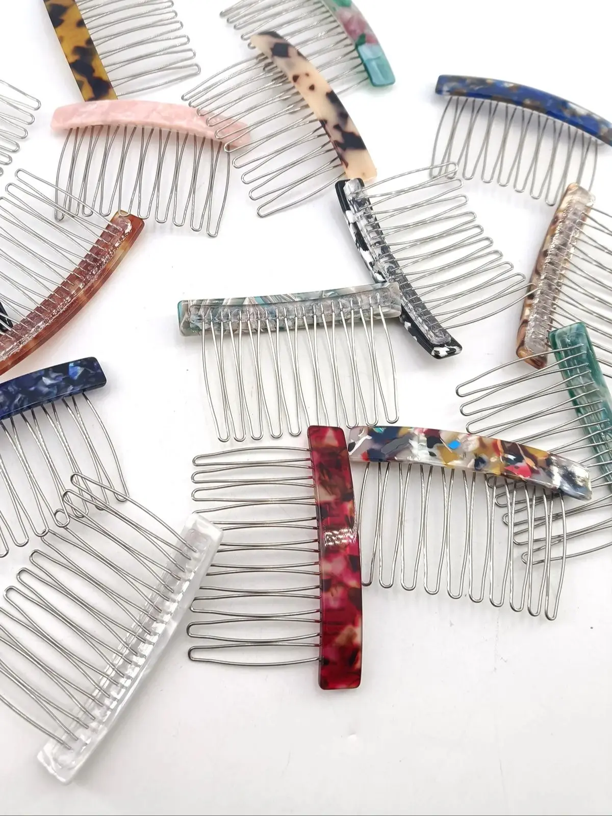 Taille moyenne 10 dents insérer peigne pince femmes coiffure épingles à cheveux femmes chapeaux bijoux frange cassé cheveux peigne pince filles cadeaux